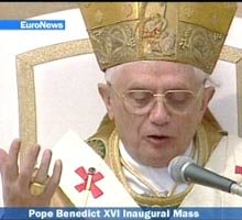 Pope Benedict XVI delivers his homily