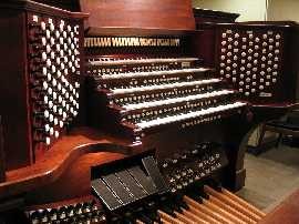 Organ Console at Holy Family Church