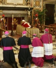 Pope John Paul II lying in state in Saint Peter's Basilica