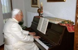 The Pope playing his beloved Mozart