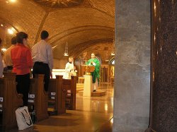 The Gospel at Mass in the Crypt Church
