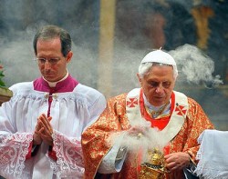 Msgr. Guido Marini and Pope Benedict XVI
